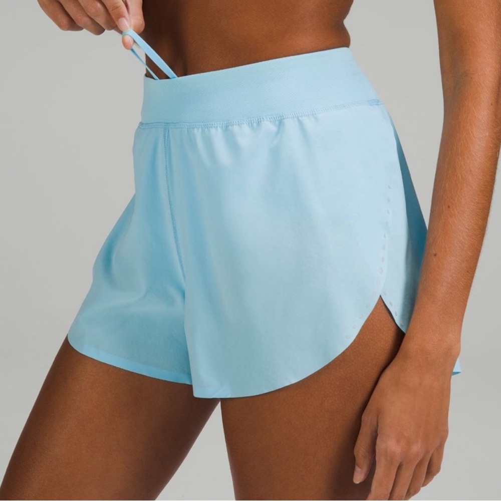 NWOT lululemon HR find your pace shorts sz 8 in blue chill (RARE/DISCONTINUED)